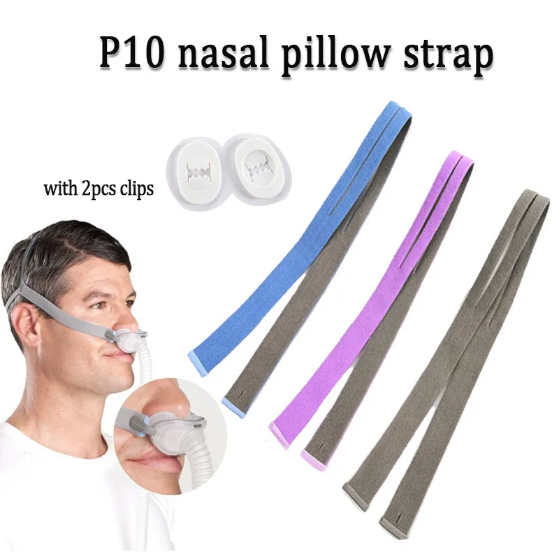 Banda Elástica para Mascarilla CPAP P10, Mascarilla Nasal con Almohadillas, Incluye 2 Clips de Ajuste, Compatible con la Mascarilla Nasal Resmed Airfit P10