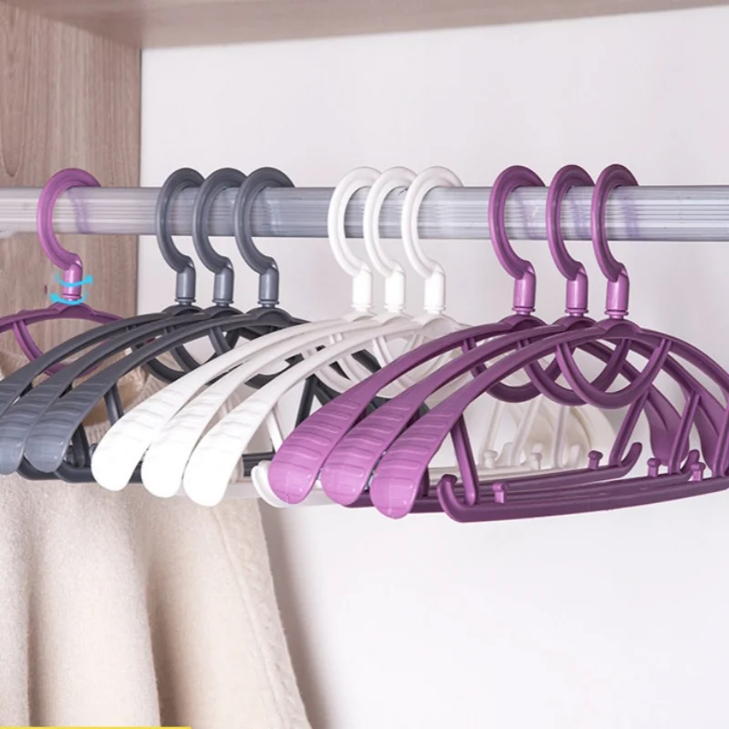 10pcs Traceless clothes hanger, clothes hanging rack, clothes drying rack, household clothes support, plastic coat rack