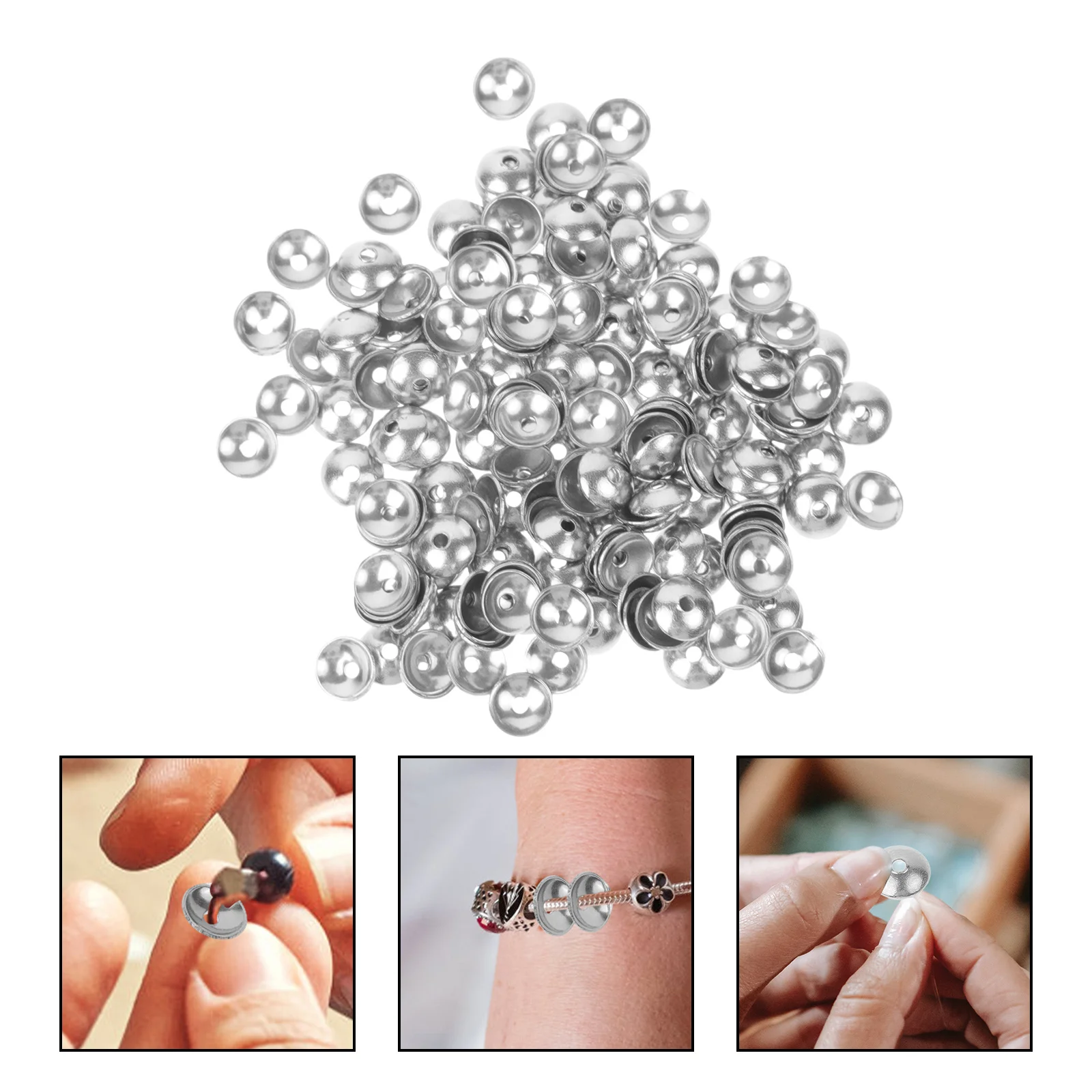 

200pcs Metal Bead End Caps For Jewelry Making Diy Necklace Bracelet Spacer Beads Caps Loose Bead Findings Diy Crafts Supplies