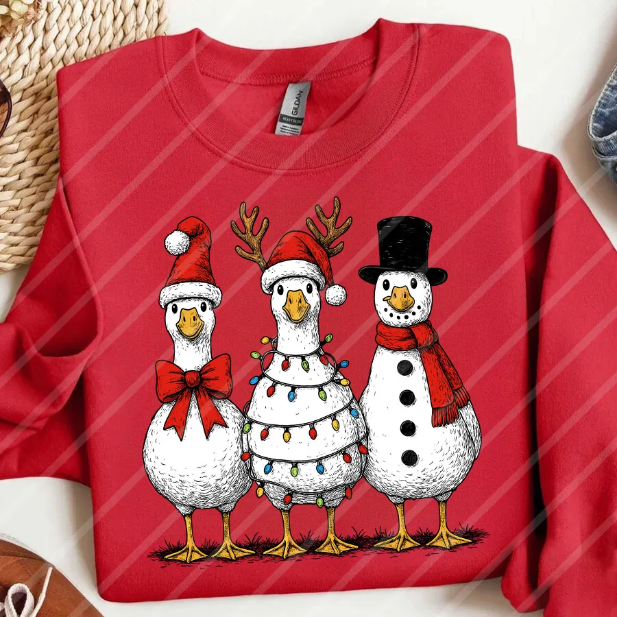 

Винтажная рождественская гусь «сделай сам», термопереносная наклейка, наклейка, футболки, толстовки, сумки, наволочки, одежда, декор для рождественской вечеринки