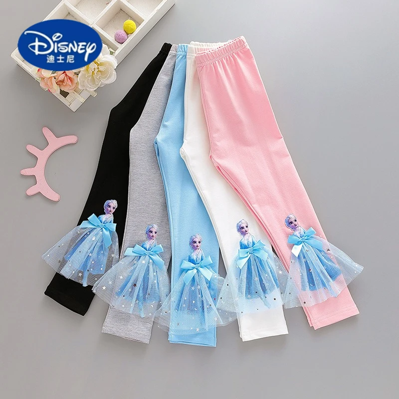 

Disney Frozen Elsa Girls Cotton Leggings, Princess Print Toddler Pants for Fall, Wear Alone or Layer