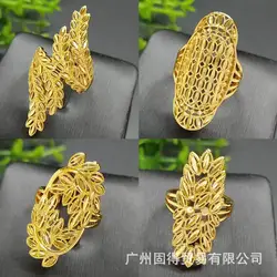 24k gold-plated wheat ear index finger ring non fading niche design Middle East Dubai copper temperament fashionable gold ring