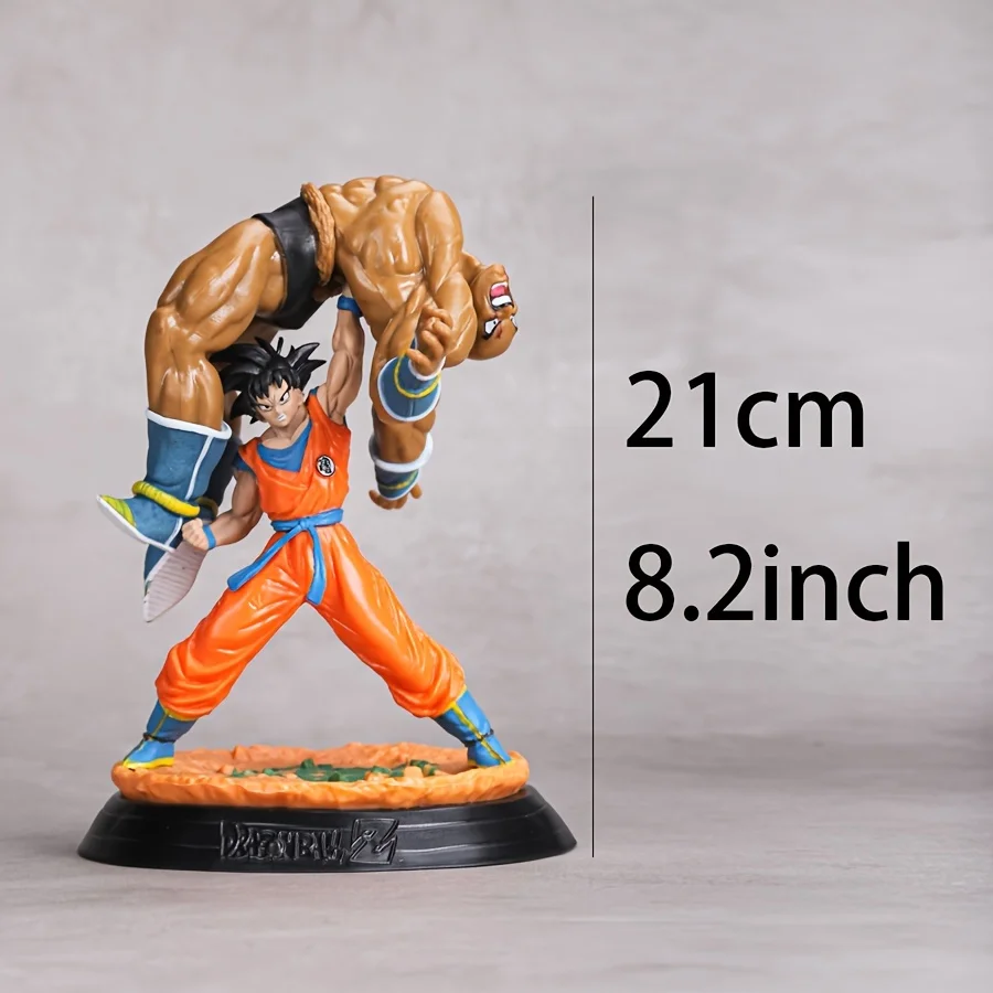 23cm Dragon Ball Anime Figures Son Goku Lifts Up Nappa Figurine Pvc Statue Model Collection Desktop Decoration Ornament Toy Gift
