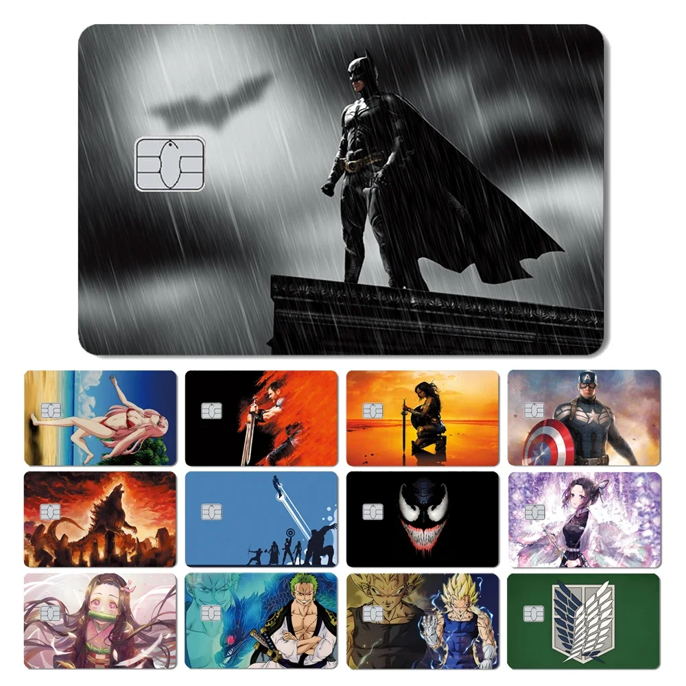 Cool The Avengers Iron Man Batman Thor Wonder Woman Demon Slayer No Fade Matte Credit Bank Card Debit Sticker Skin Film