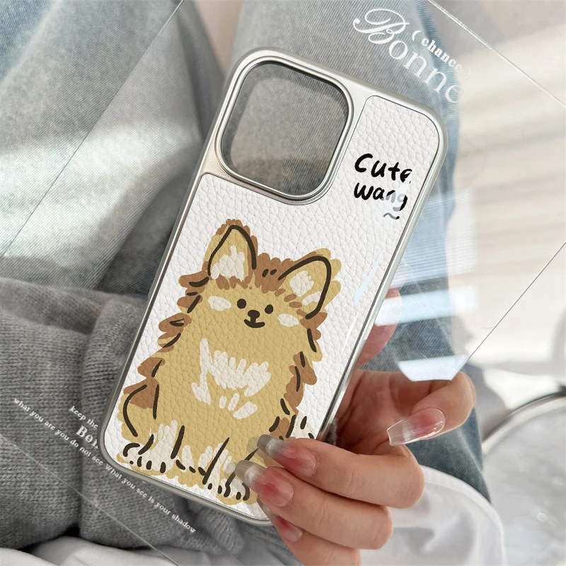 حافظة هاتف من المنسوج اللطيف لهاتف آيفون 11/12/13/14/15/16/17 Pro Max AIR PLUS حافظة هاتف إيبوكسي مصنوعة من جلد البولي يوريثان #6