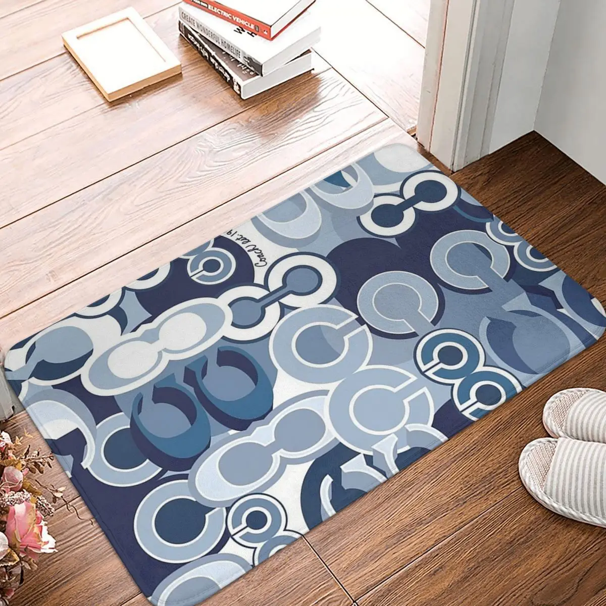 Light Dark Blue Non-slip Doormat Floor Mat Sand Scraping Carpet Rug for Kitchen Entrance Home Bedroom Footpad Mats