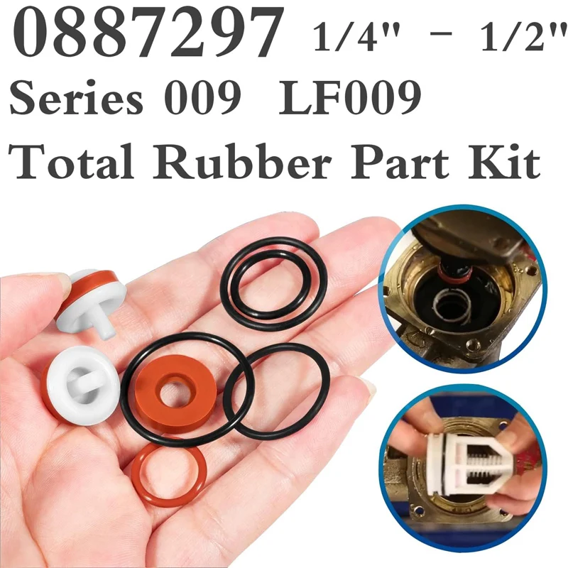 0887297 Complete Rubber Kit For Watts 1/4"-1/2" 009, LF009 Total Rubber Repair Kit Reduced Pressure Zone Assembly Series 009