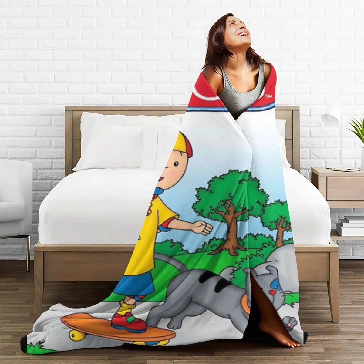 Caillou Anime Cartoon Blankets Velvet Autumn/Winter Portable Warm Throw Blanket for Bed Couch Rug Piece