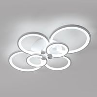 LED Ceiling Chandelier, LED Ceiling Light 80W 7200lm 6000K White Light, Modern 6-Ring Ceiling Lamp, LED Ceiling Lamp