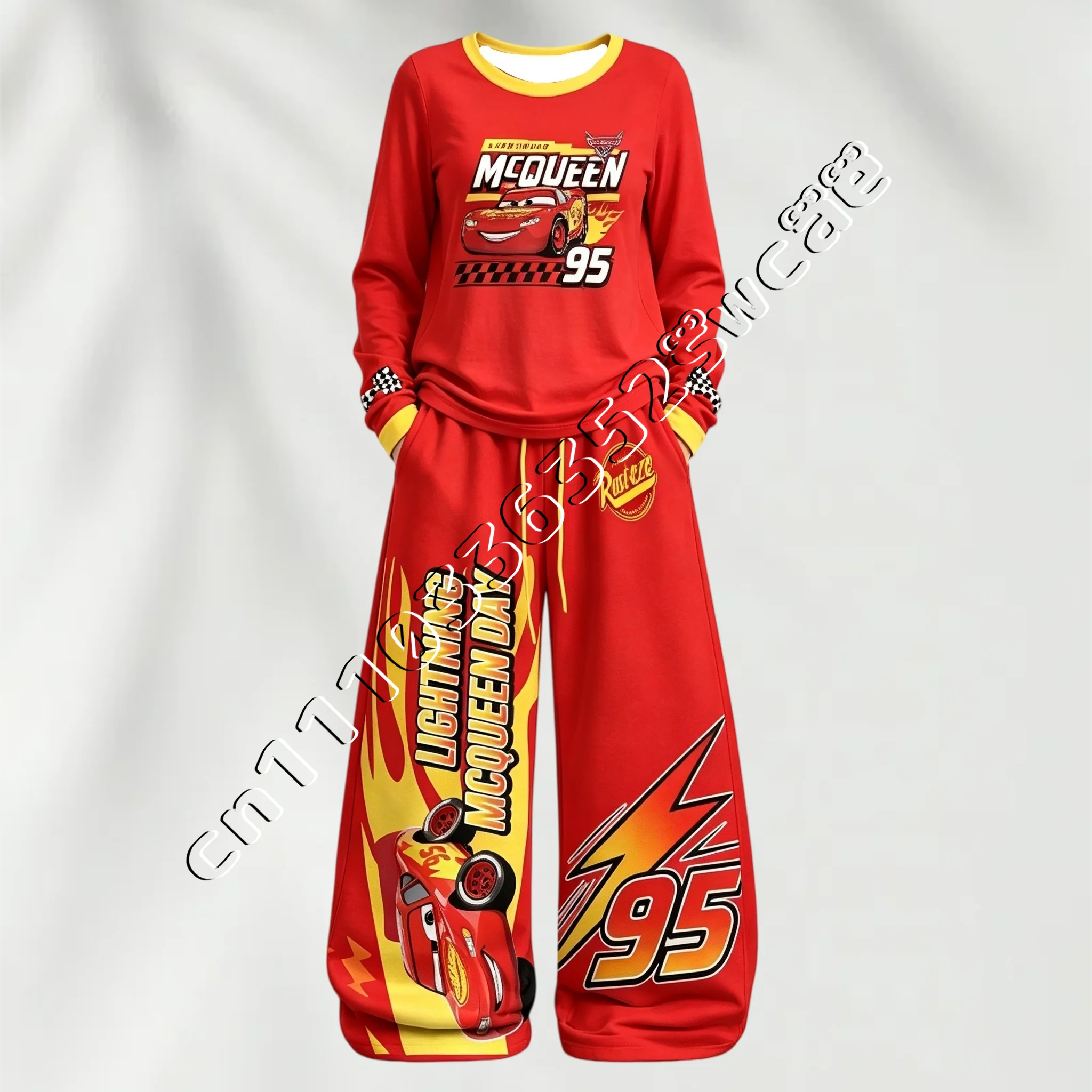 26/27 Neue Cartoon-Langarmsets für Frühling und Herbst, lockerer, sportlicher, lässiger Unisex-Look, passend für die ganze Familie – Detail 12