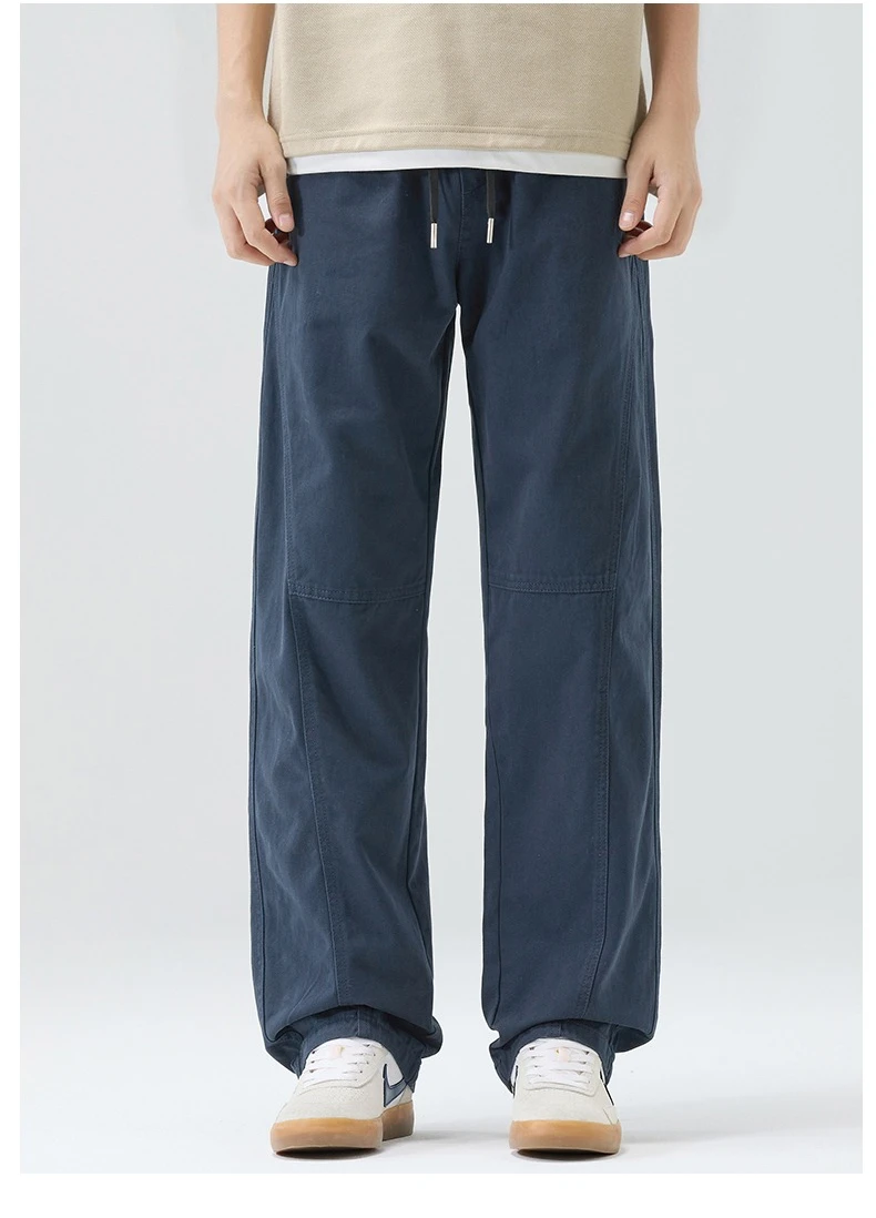 Bequeme Herren-Baumwollhosen | Frühling Sommer Gerade Geschnittene Weite Hose | Lässige Weite Hosen für den Alltag S-4XL – Detail 5
