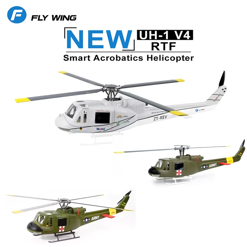 

Flying Wing Uh-1 V4 Upgraded Huey Helicopter Six Channel Rc Remote Control Brushless Model Aircraft Gps Positioning