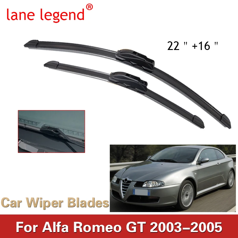 Car Blade Front Window Windshield Rubber Silicon Refill Wiper For Alfa Romeo GT 2003-2005 LHD 22