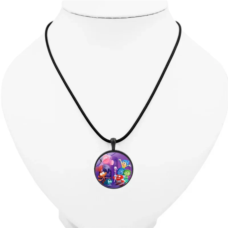 Inside Out 2 Anime Figures Necklace Disney Kawaii Necklace Cartoon Model Print Toys Hip Hop Pendant Gift