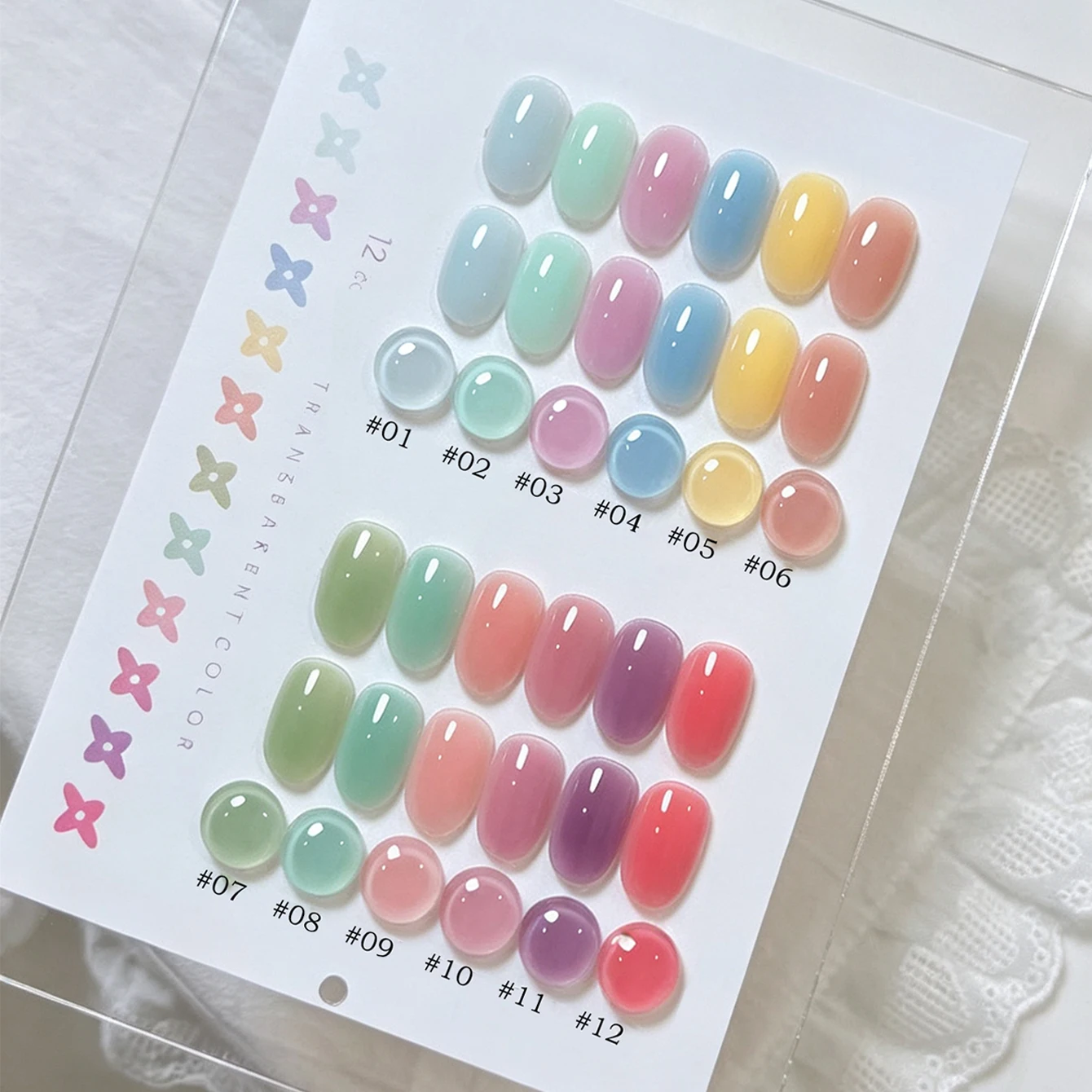 MIANEL 10ml 12 Colors Macaron Candy Tone UV Nail Gel, Soak Off Long Lasting Gel Polish, Professional Salon Nail Art