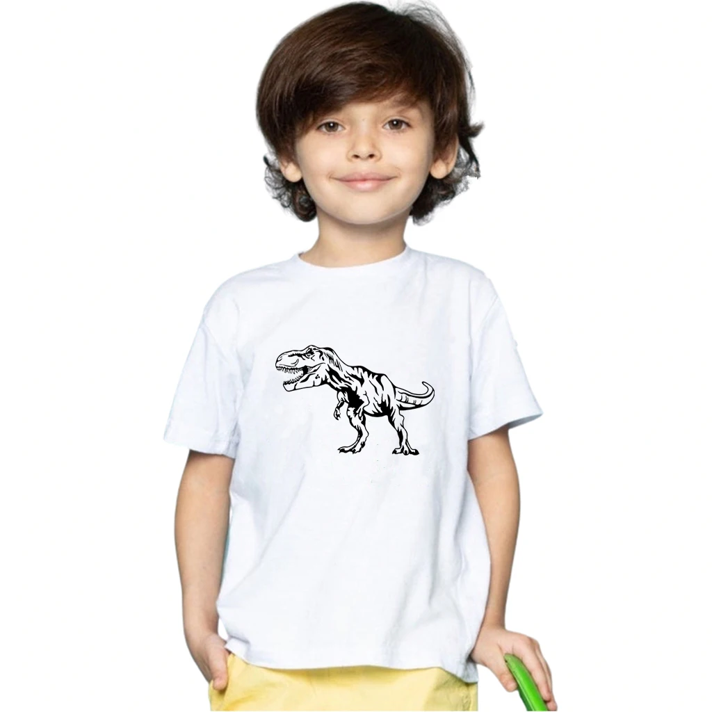 Cute baby T-Rex print cotton t shirt for kids Tyrannosaurus shirt Dinosaur graphic tees Cute Dino toddler shirt drop shipping