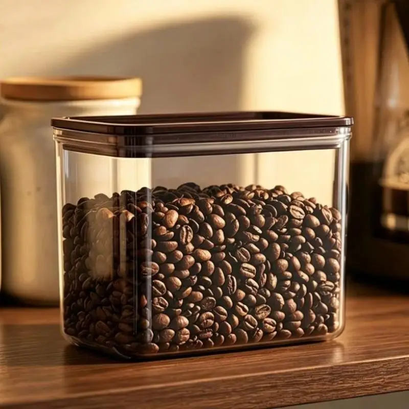 Sealed Coffee Bean Storage Jar With Lid Minimalist Food Storage Container Clear Dry Goods Moisture-Proof And Fresh-Keeping Jar
