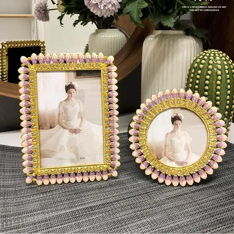 Nordic Style 4/6/7/10Inch Gold Purple Metal Pictures Frames Blackpink Album Photocard Holder Photo Frame XC045