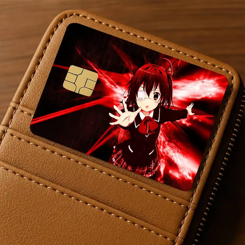 Cute Rikka Takanashi Card Stickers Waterproof Film Skin Cover 4PCS Credit Card Stickers Debit Front Decoration Commuter Pass