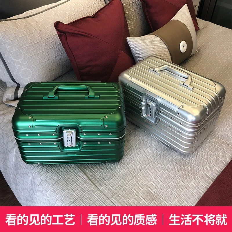 All aluminum magnesium alloy luggage, makeup box, women's 15 inch hand-held , mother , household storage , beauty