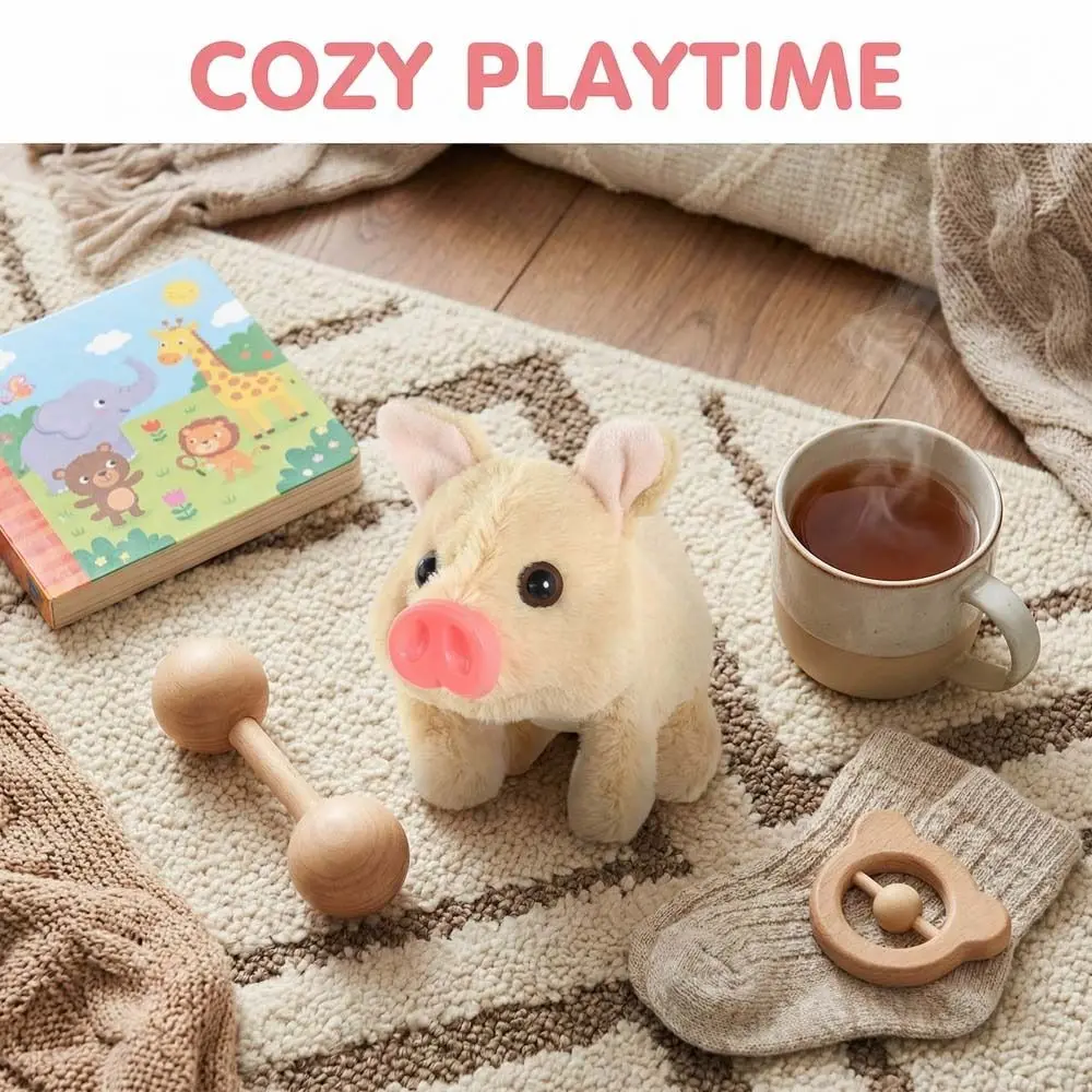 with Wagging Tail Electric Pig Simulation Can Walking Electric Walking Pig Lovely Funny Stuffed Animal Pig Animal Lovers