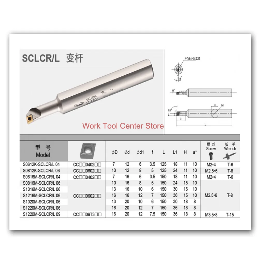 Lathe Tool Post Holder Support Boring Head Rod HANSHIBA S0612K-SCLCR04 S0812K-SCLCR06 1620M-SCLCR09 CNC Machine Part Accessories