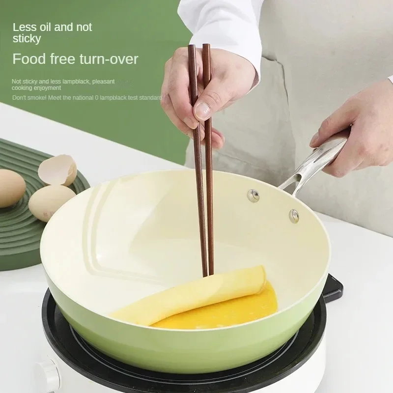 New Arrivals Modern Simple High Appearance Level Cobblestone Pan Household Fashion Small Fresh Smoke Non Stick Wok