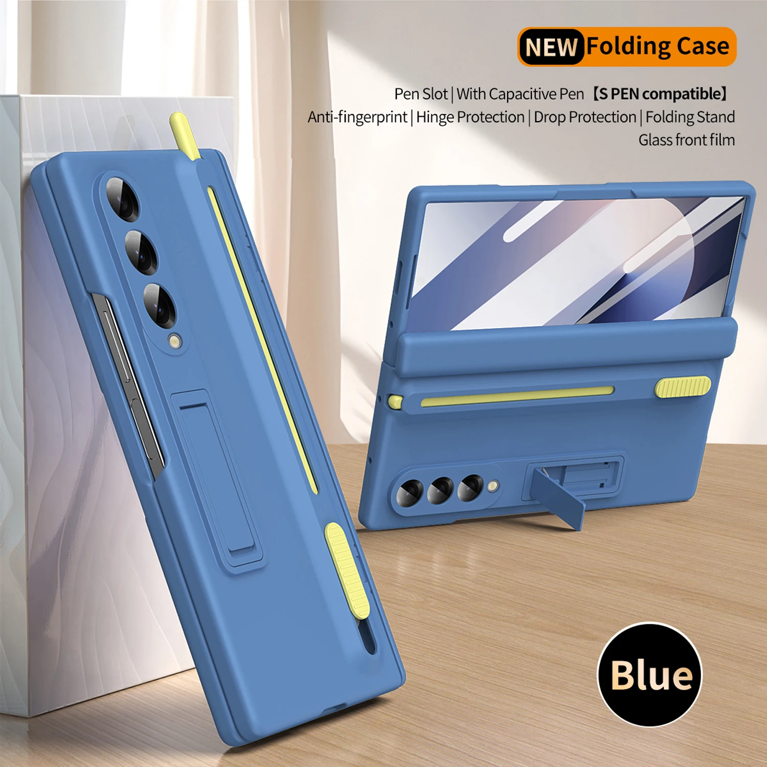 360 Volledige Bescherming Scharnier Case Voor Samsung Galaxy Z Fold 6 7 5 4 3 Origineel Met Touch Pen Opvouwbare Cover Gehard Glas Film