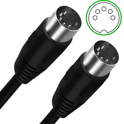MIDI 5Pin DIN Male to Male Audio MIDIAT Adapter Cable For MIDI Keyboard,MIDI Extension Cable 1M 1.5M