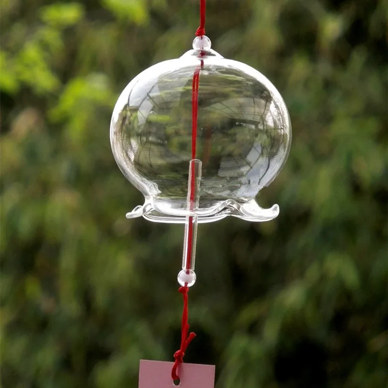 16pcs/pack Diameter=7cm Glass Bell Home Decorative Praying Pendant Transparent Hanging Windchime New Year Birthday Gift