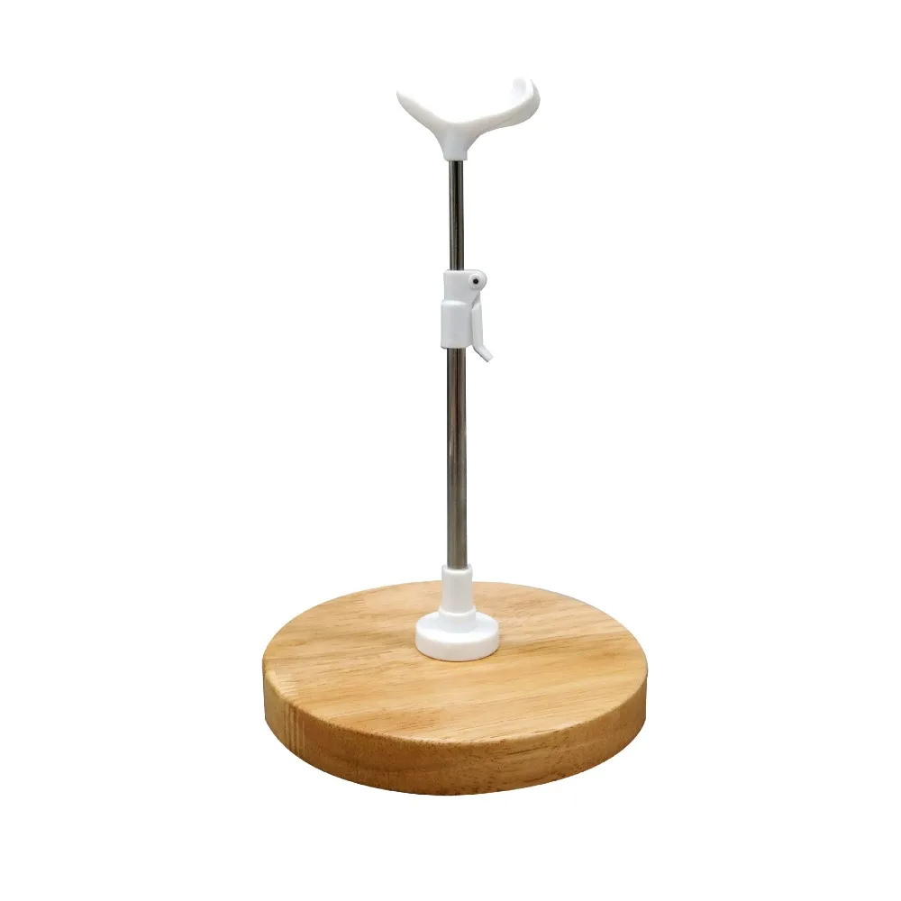 

1/3 1/4 1/6 1/8 Doll Stand Stainless Steel Support Wooden Base Doll Display Holder Round Adjustable Doll Bracket Action Figure