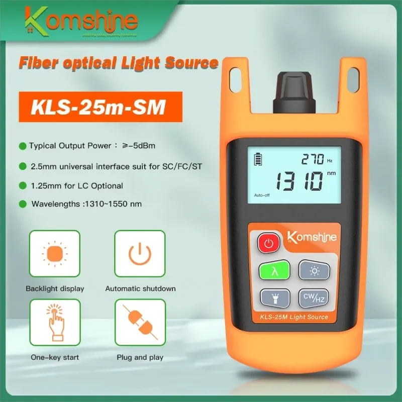 

Komshine KLS-25M Fiber Optic Laser Source 1310/1550nm Fiber Optic Cable Tester OLS