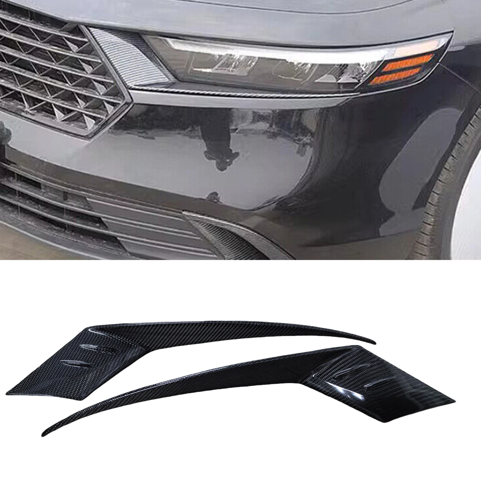 

For Honda Accord 11th 2023-2024 Headlight Eyebrow Headlamp Eyelid Real Carbon Fiber Car Front Head Light Lamp Cover Brow Sticker