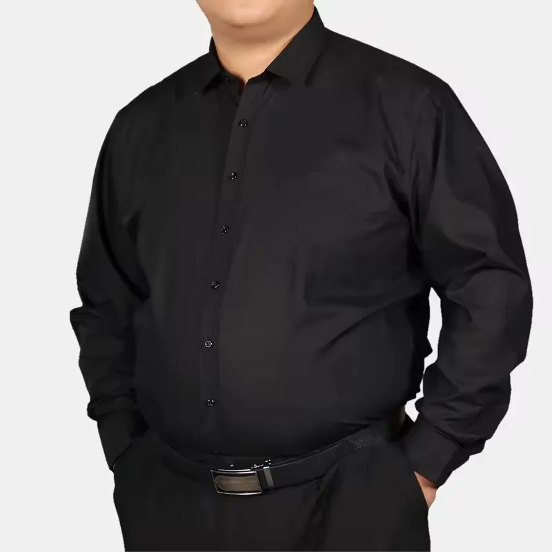 ﻿   سوبر كبيرة الحجم 11XL 10XL 9XL 8XL قمصان للرجال طويلة الأكمام الخريف الربيع منتظم صالح الأعمال الاجتماعية الأبيض مكتب قميص