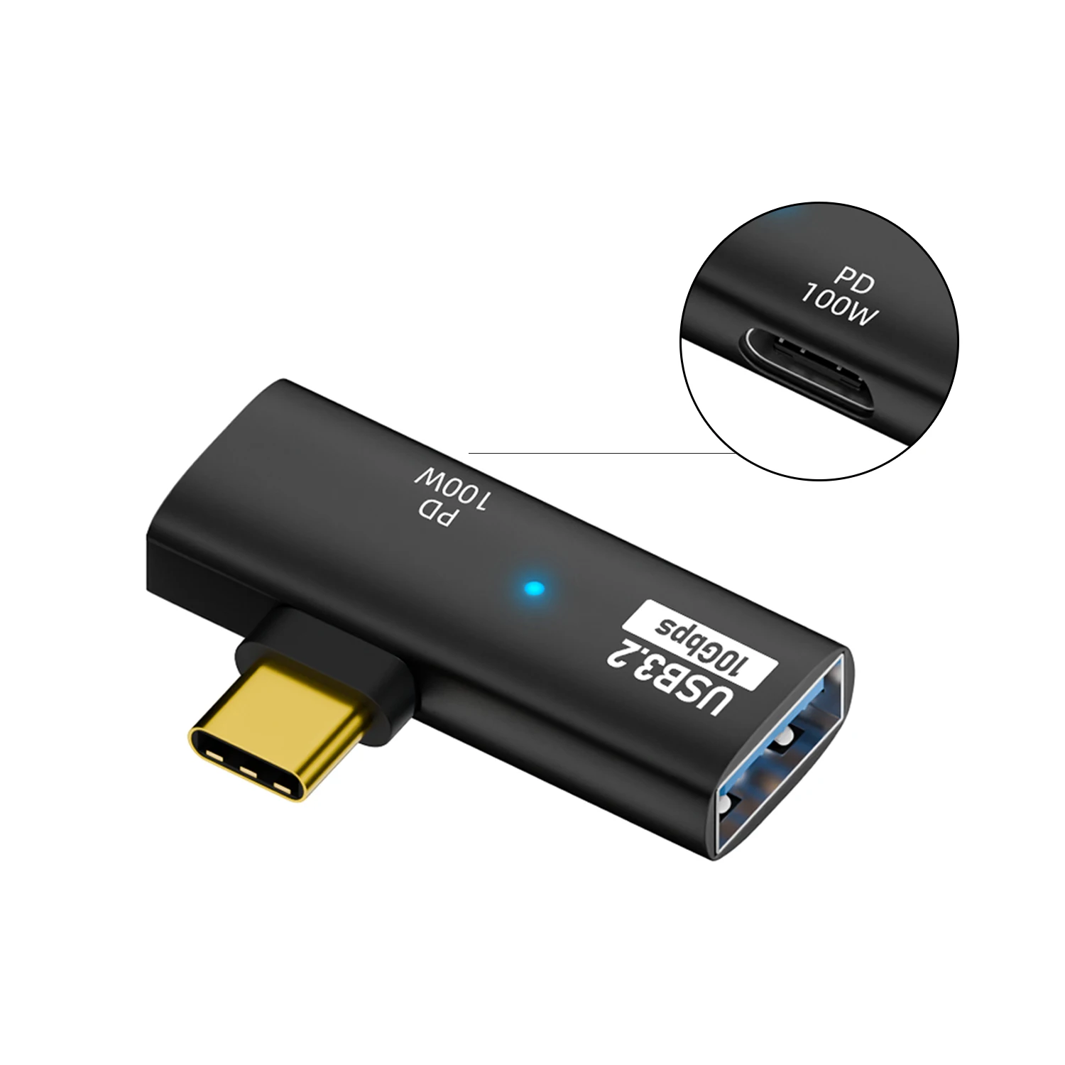 USB C 2-in-1 to USB 3.2 OTG Adapter PD 100W Charging Port 10Gpbs Thunderbolt 4/3 Converter for Rog Ally, Steam Deck, iPhone iPad