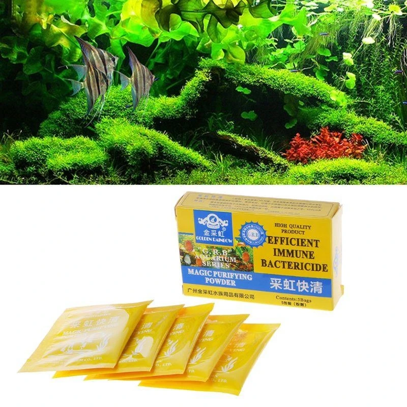 5 Pack Aquarium Water Clarifier Powder Fish for Tank Water Cleaner Removes Odor
