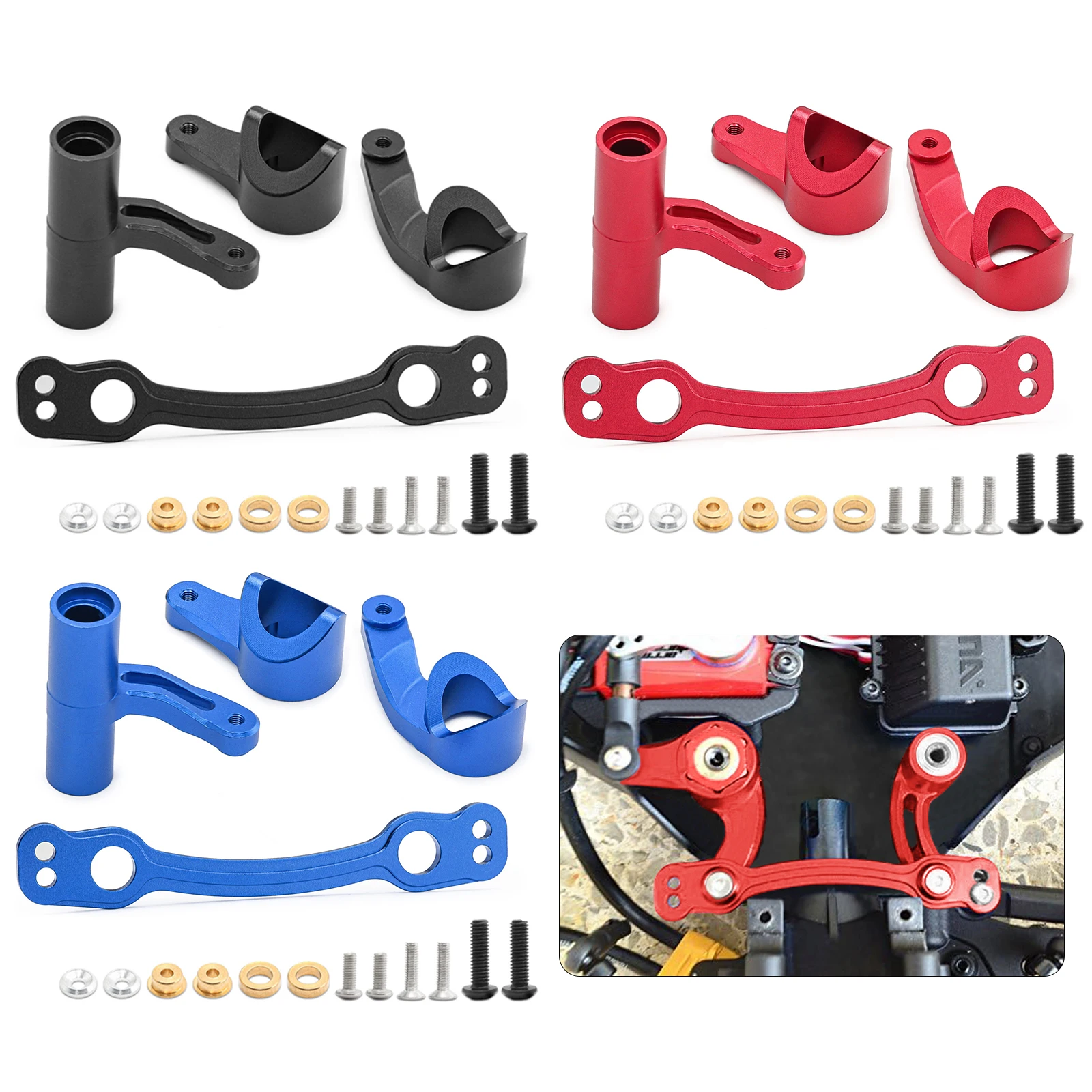 

Metal Front Steering Assembly for ARRMA 1/8 KRATON 6S TALION/TYPHON/SENTON RC Car Upgrade Parts - 6061 T6 Aluminum Alloy