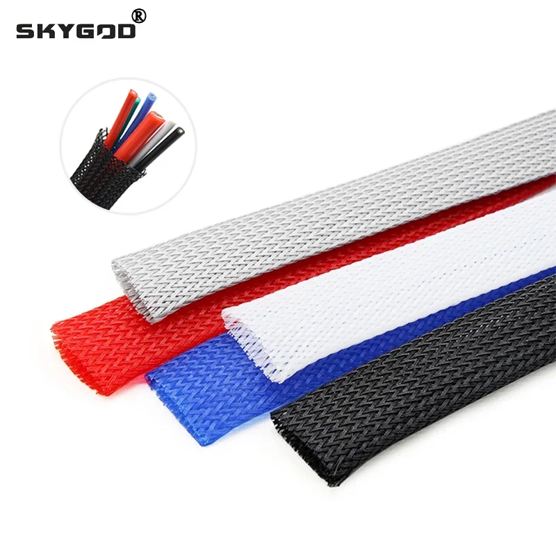 

1~50M 35mm PET Expandable Cable Sleeve Tight Braided High Density Insulated Line Protect Wire Wrap Gland Sheath Braid For Wires