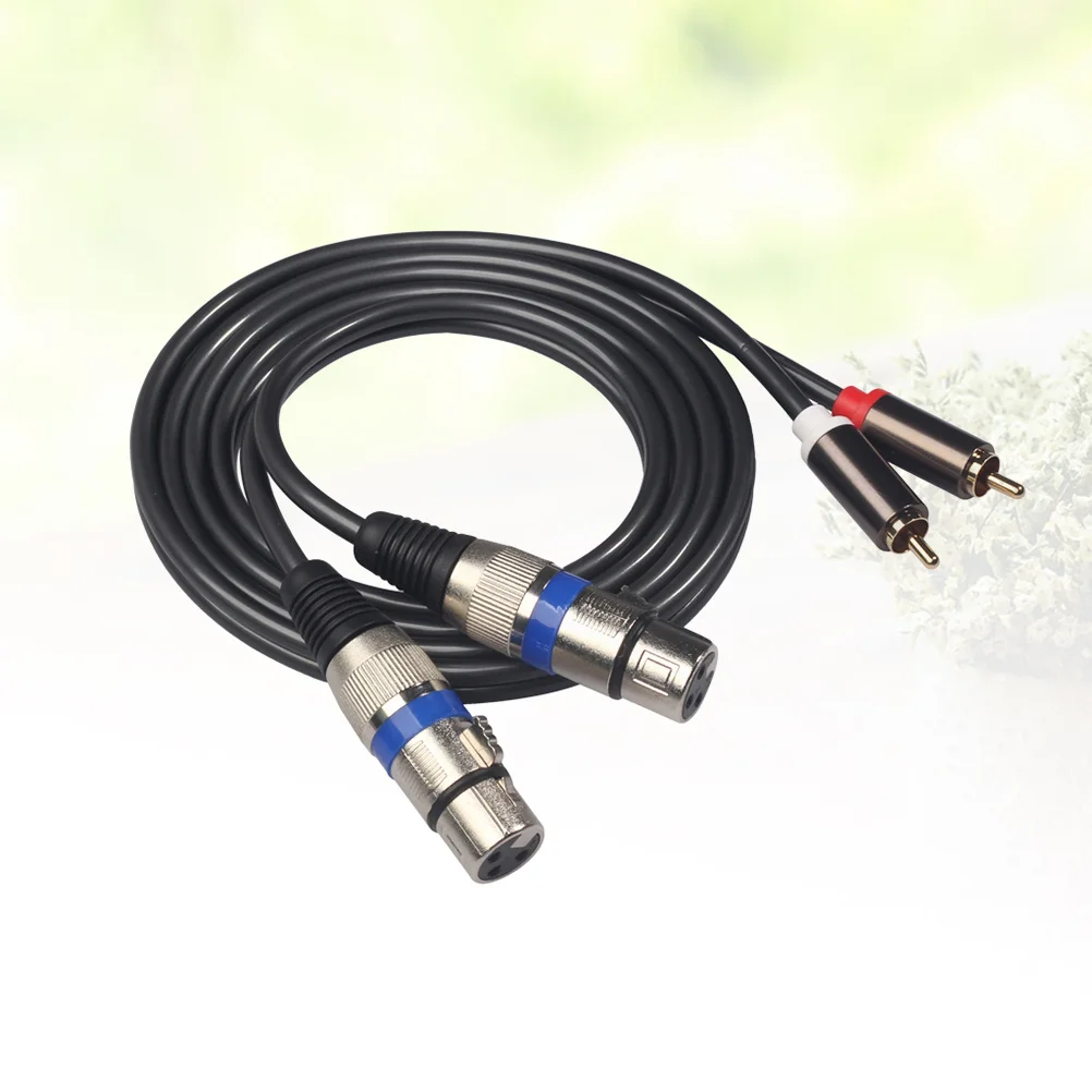 

1.5m Dual Male to Dual Xlr Male Audio Cable Multi-Layer Shielding Gold-Plated Connectors 366156-15 Black Signal Patch Cable