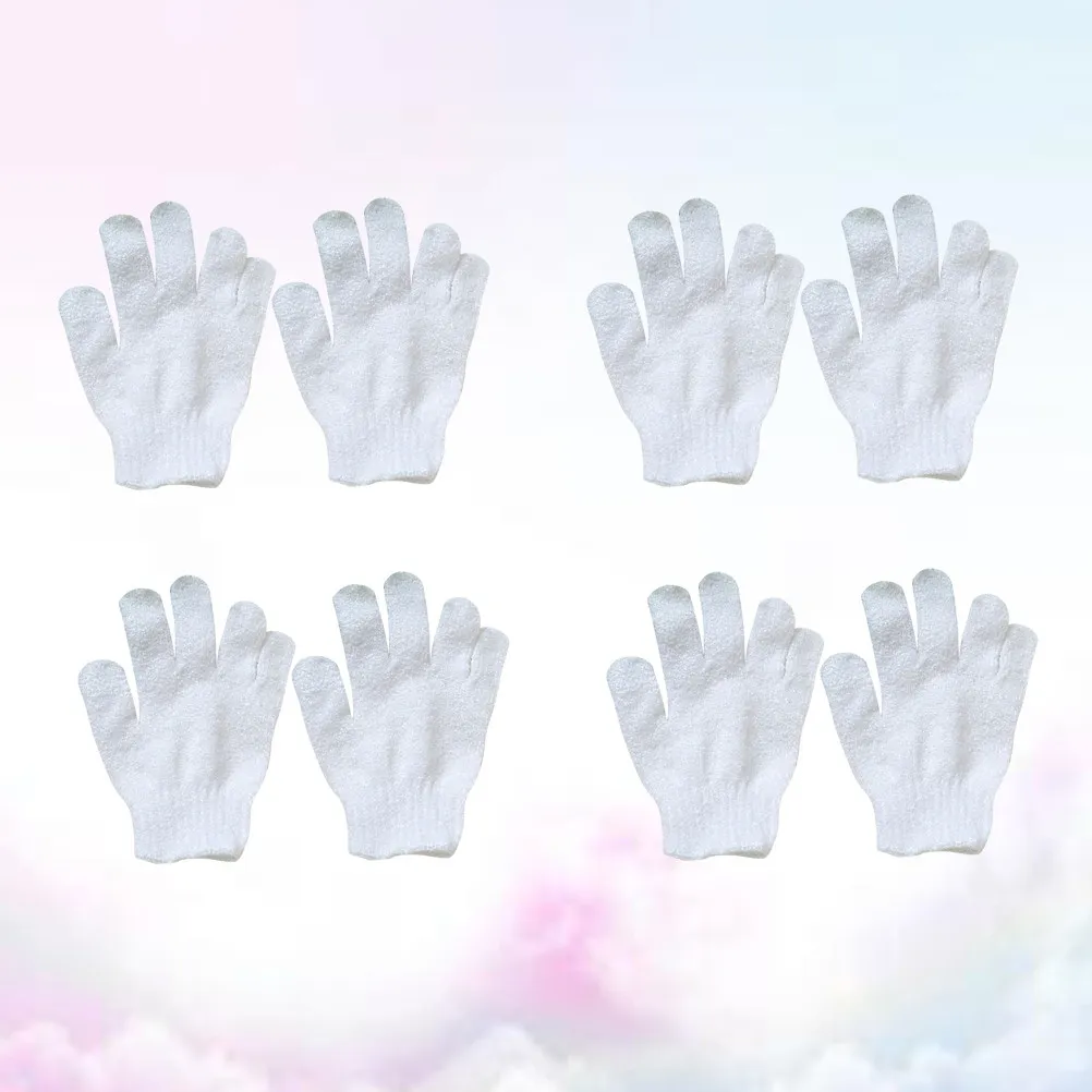 

8Pcs Child Bath Gloves for Kids Exfoliating Shower Mitts Textured Nylon Body Scrub Glove Dual-Sided Use Easy on Off Loose Cuff