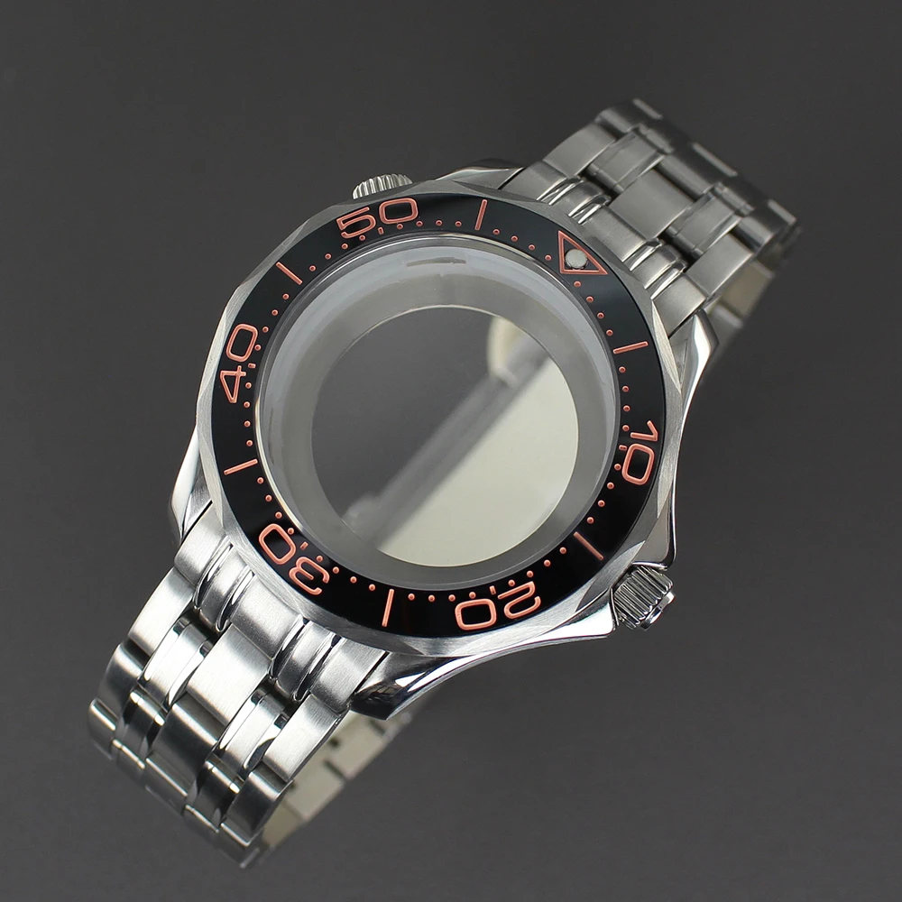 

41mm Watch Case and Bracelet Stainless Steel Waterproof For Seamaster 300 NH35 NH36 NH34/38 Movement 31mm Dial Watch Accessories