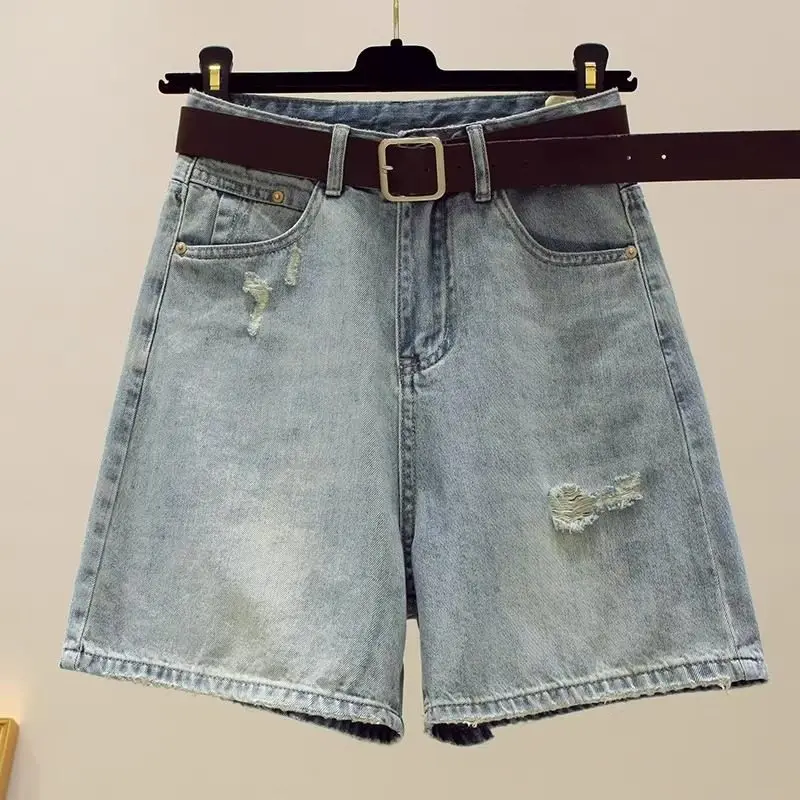 

Американские винтажные синие джинсовые шорты 2026 года, летние, новые, с высокой талией, для дерзких девушек, длиной до колена, повседневные, свободные, на молнии