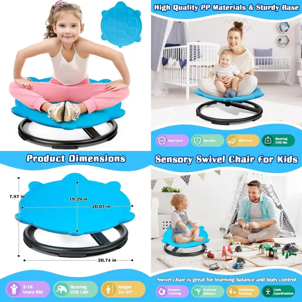 

Сенсорное вращающееся кресло для детей с аутизмом — интерактивная игрушка для сидения, незаменимая для сенсорных помещений, повышает координацию тела и ба