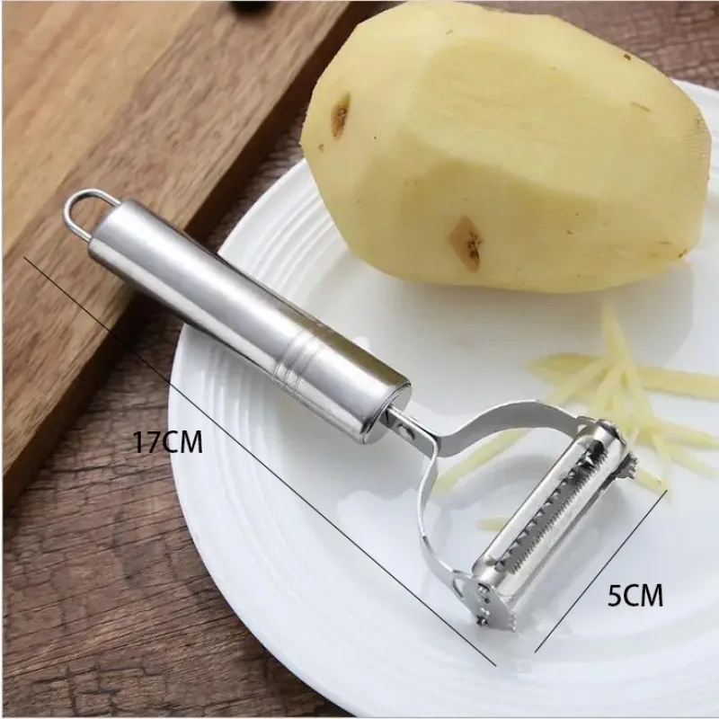 1PC Peeler Stainless Steel Multi-Functional Julienne Grater Slicer with Safety Blade Guard Ergonomic Handle for Potato Carrot