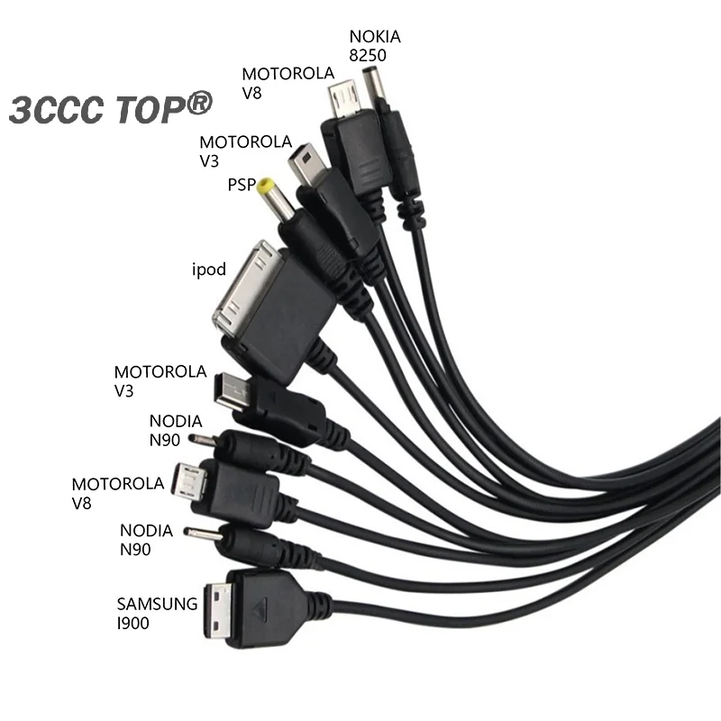 Multi-Pin-Kabel Ladegerät USB-Adapter Kabel Datenkabel 10 in 1 Multifunktions-USB-Daten übertragungs kabel Universal