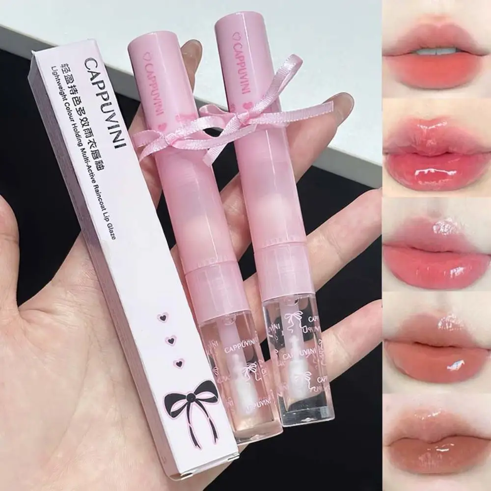 Cappuvini Lichtgewicht Kleur Regenjas Lip Glaze Spiegel Matte Hydraterende Lipgloss Lippenstift met Lippenborstel