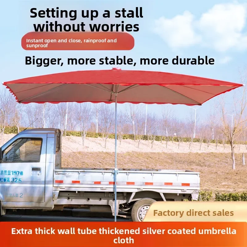 Large Outdoor Market Stall Umbrella Sun Shade Shelter Rectangular Folding Garden Patio Canopy Umbrella Beach Garden Umbrella