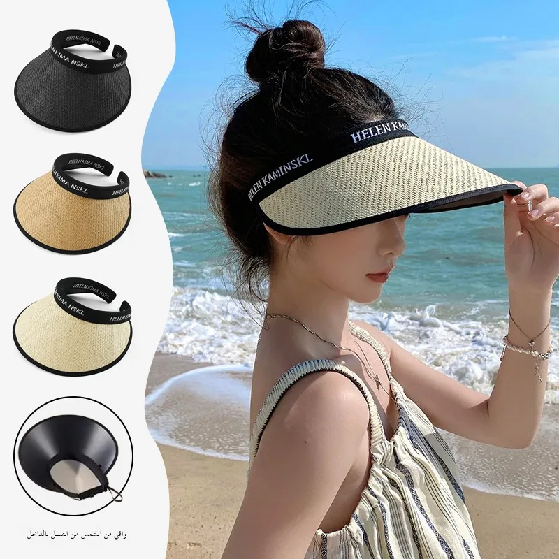 

Women's Summer Wide Brim St Sun Hat Beach Cycling Face Covering Hat UV Protection Emp Top Casual Sle Polyester Fiber