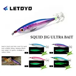 Simulation Jigs Lead Sinker Luminous Octopus Bait Fishing Tackle Wood Shrimp Lures Squid Hook