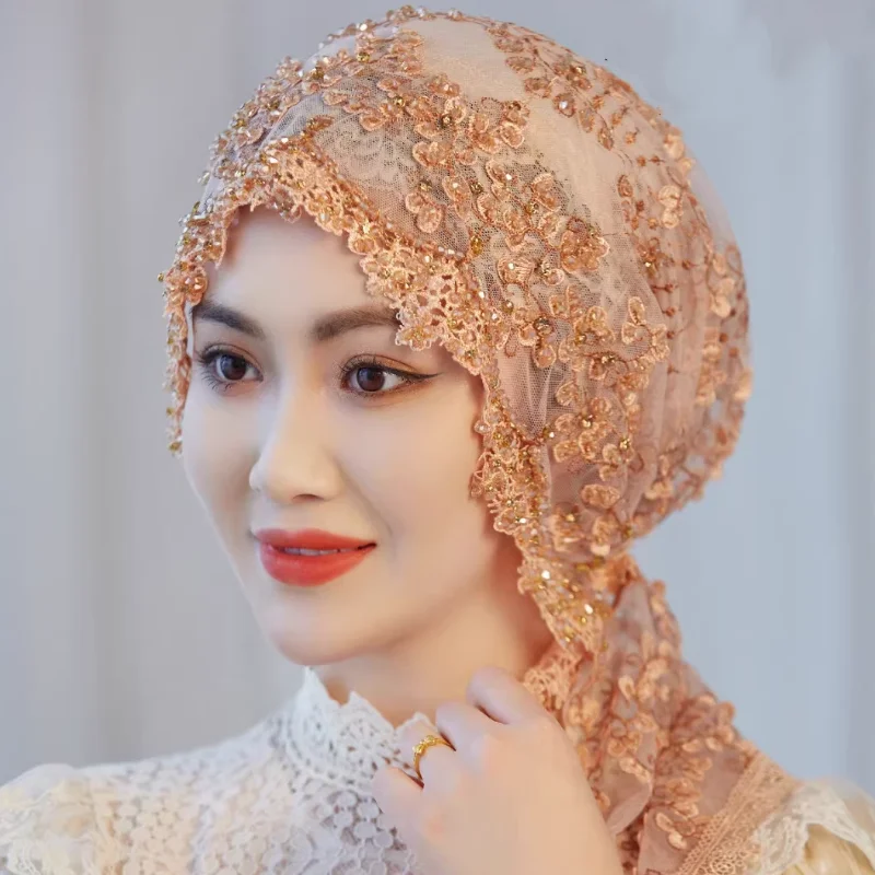 Shawl Hat Headscarf Women's Silk Embroidered Headband Hat